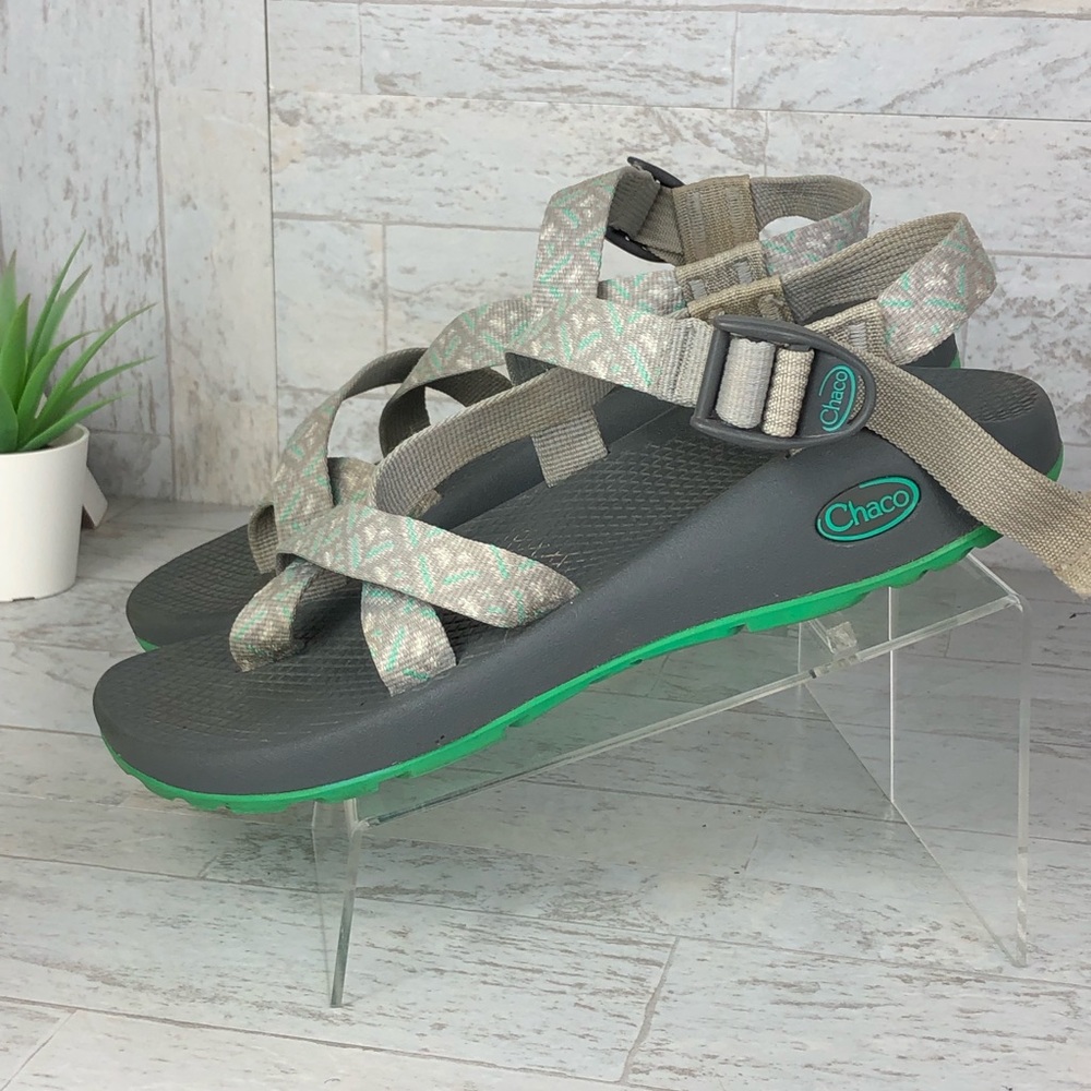 Chaco Strappy Sandals Beige Gray Green GUC #BB17